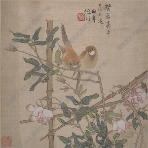 清 任頤《花鳥(niǎo)冊(cè)頁(yè)》高清大圖下載