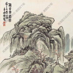 近現(xiàn)代 陳師曾《秋山夜話(huà)圖》國(guó)畫(huà)高清大圖下載