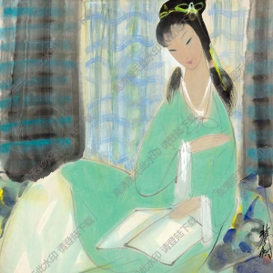 林風(fēng)眠《仕女》國(guó)畫(huà)高清大圖下載