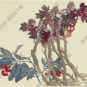 任頤《花卉十二開(kāi)》-2國(guó)畫(huà)高清大圖下載