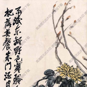 吳昌碩《菊花》國(guó)畫(huà)高清大圖下載