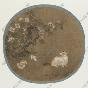 南宋 毛松《麝香圖》團(tuán)扇國畫高清大圖下載