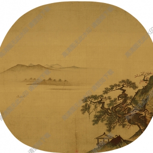 南宋 朱惟德《江亭攬勝圖》團(tuán)扇國畫高清大圖下載