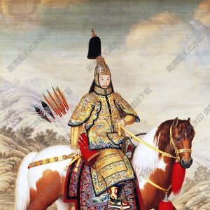 郎世寧_乾隆皇帝大閱圖_國畫高清大圖下載