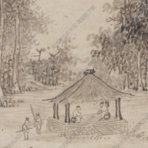 元 吳鎮(zhèn)《草亭詩意圖》國(guó)畫高清大圖下載