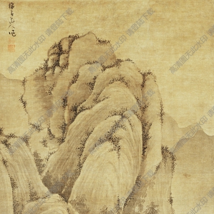元 吳鎮(zhèn)《溪山高隱圖》國(guó)畫高清大圖下載