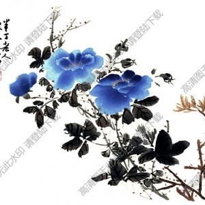 陳半丁《月季》國(guó)畫(huà)高清大圖下載