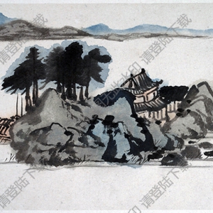 清 石濤《山水圖冊》-4國畫高清大圖下載