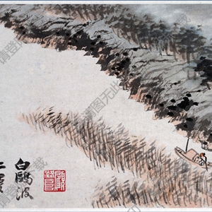 清 石濤《山水圖冊》-8國畫高清大圖下載