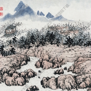 明 石濤《設(shè)色山水》-12國畫高清大圖下載