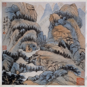 清 石濤《清湘老人自云荊開一支眼》國(guó)畫高清大圖下載