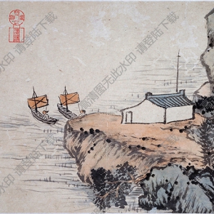 清 石濤《山水圖冊(cè)》-1國畫高清大圖下載