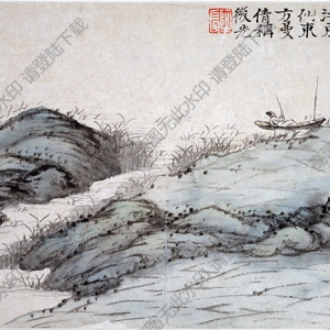 清 石濤《山水圖冊(cè)》-5國畫高清大圖下載