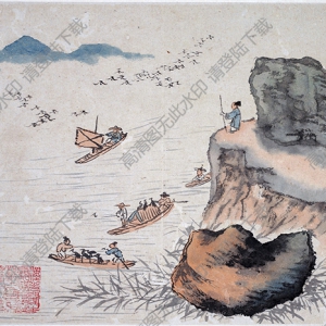 清 石濤《山水圖冊(cè)》-8國畫高清大圖下載