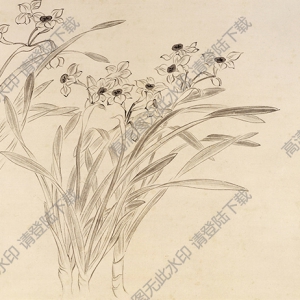 清 惲壽平 王翚《花卉山水》-4國(guó)畫(huà)高清大圖下載