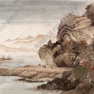 清 惲壽平 王翚《花卉山水》-8國(guó)畫(huà)高清大圖下載
