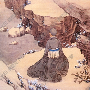 清 任熊《十六應(yīng)真圖冊頁》-2國畫高清大圖下載