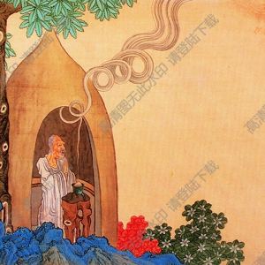 清 任熊《十六應(yīng)真圖冊頁》-15國畫高清大圖下載