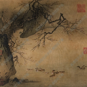 馬遠(yuǎn)_梅石溪鳧圖_超高清大圖_百度云網(wǎng)盤(pán)下載