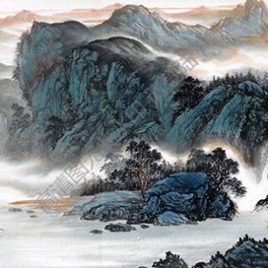 國(guó)畫名作_春山富水、源遠(yuǎn)流長(zhǎng)_高清大圖下載