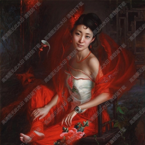 安靜油畫_聊齋人物_狐二姐_高清大圖下載