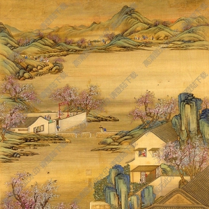 郎世寧_雍正十二月行樂圖03_三月賞桃花_高清大圖下載