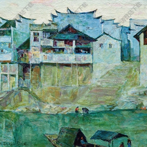 羅爾純油畫(huà)作品 云貴村聚 高清下載