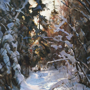 何孔德油畫(huà)作品 雪景 高清下載