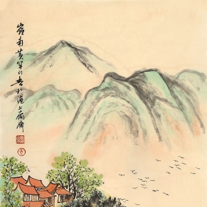 黃幻吾山水畫《領南春色》