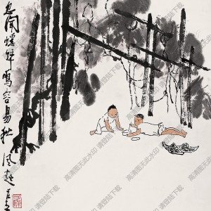 李可染作品_忽聞蟋蟀聲，容易秋風(fēng)起_高清大圖下載