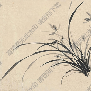 白蕉國(guó)畫(huà)作品 幽蘭圖 高清下載