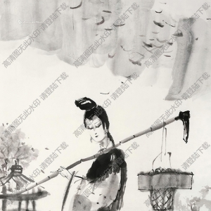 傅小石國(guó)畫 黛玉葬花 高清大圖下載