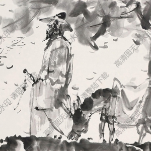 傅小石國(guó)畫 古道西風(fēng)瘦馬 高清大圖下載