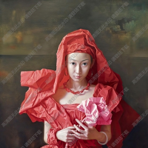 曾傳興油畫(huà) 紅紙新娘 祈 高清大圖下載