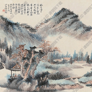 胡佩衡國(guó)畫(huà) 茅廬夜讀 高清大圖下載
