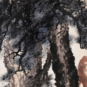 胡佩衡國(guó)畫(huà)作品 松樹(shù)長(zhǎng)青 高清下載