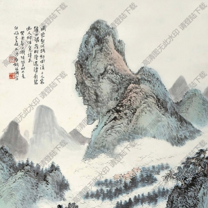 胡佩衡國(guó)畫(huà)作品 云山茂樹(shù)圖 高清下載
