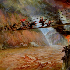 劉國樞油畫作品_飛奪瀘定橋_高清大圖下載