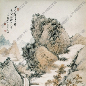 啟功國畫 秋山圖 高清大圖下載