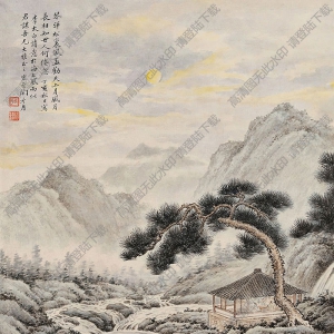 陶冷月國(guó)畫 松亭論古 高清大圖下載