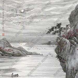 陶冷月國(guó)畫作品 天清江月白 高清下載