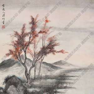 溥伒國(guó)畫(huà) 雪霽駿馬 高清大圖下載