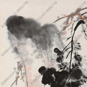 謝之光國(guó)畫作品 菊石圖 高清下載