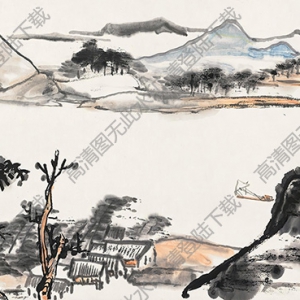 謝之光國(guó)畫作品 闊浦揚(yáng)帆 高清下載