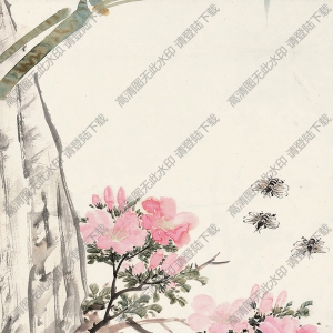 鄭午昌國(guó)畫(huà)作品 蜂舞花叢 高清下載