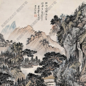 鄭午昌國(guó)畫(huà)作品 江曲釣船多 高清下載