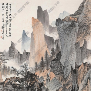 鄭午昌國(guó)畫(huà)作品 青山白云 高清下載