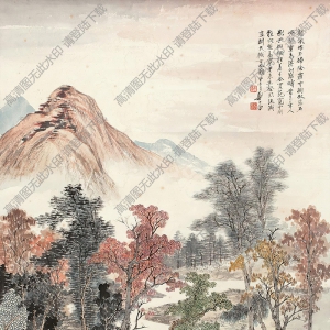 鄭午昌國(guó)畫(huà)作品 秋山紅樹(shù) 高清下載