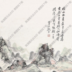 黃賓虹國(guó)畫 陽朔一角 高清大圖下載