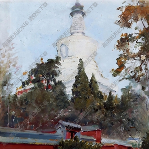 戴澤作品 白塔春色 高清大圖下載